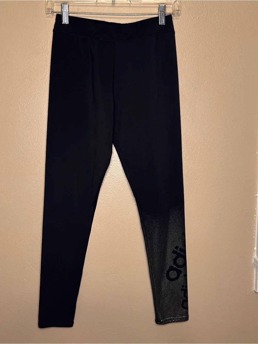 Adidas Black Kids Athletic Leggings with Gold Detail